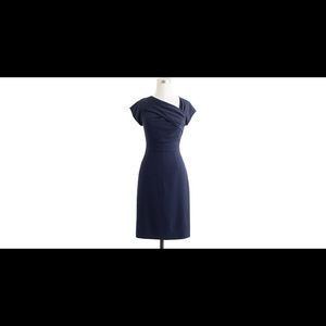 NEW J. Crew Navy Wool Crepe Dress